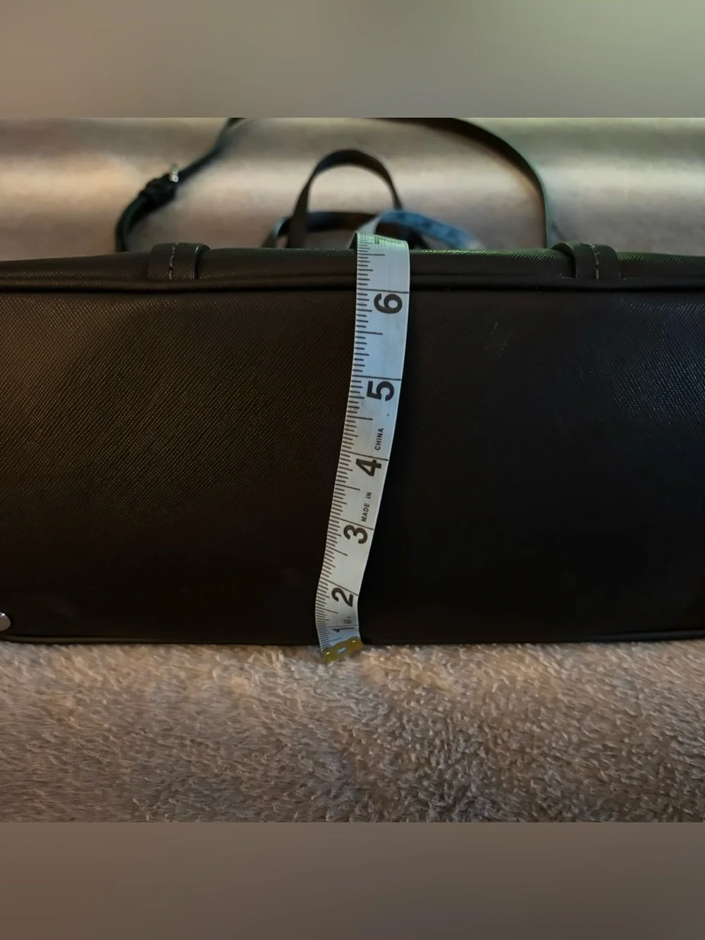 Coach Peyton Cora Black Saffiano Leather Domed Satchel Crossbody